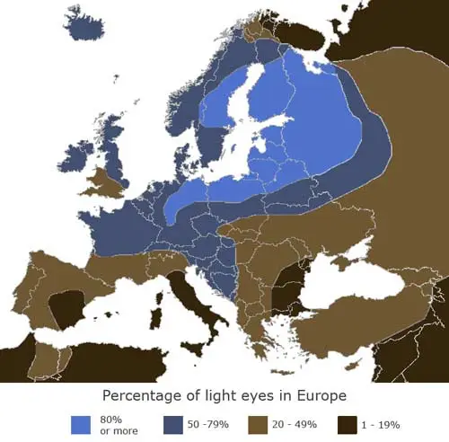 Image result for blue eyes in europe map